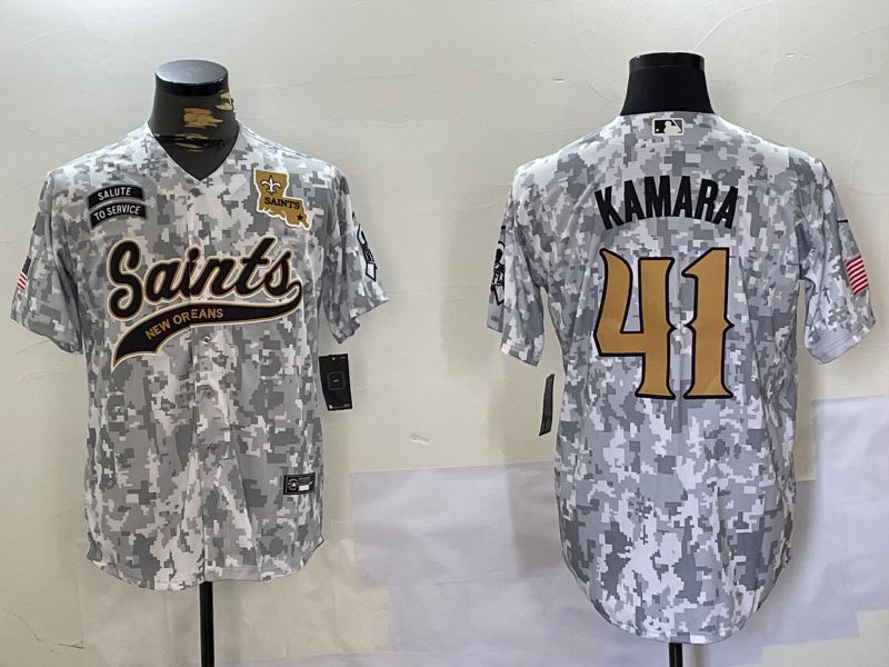 Men New Orleans Saints #41 Kamara Nike Arctic Camo 2024 Salute to Service Limited NFL Jersey style 8